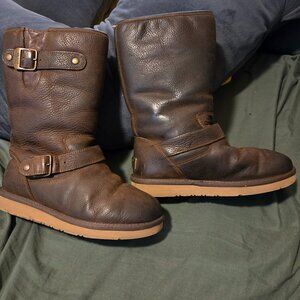 UGG Australia Sutter Buckle Leather Combat Boots